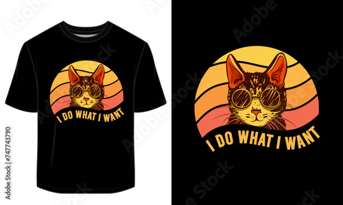 I do what I want cat t-shirt design vector illustration 