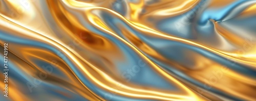 Metallic abstract wavy liquid background layout design tech innovation