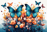 Butterfly Background - Multi-Color Wallpaper - Seamless - Digital Art