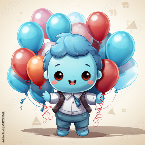 Balloon mascot illustration 2d
