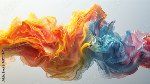 Abstract 3D calming rhythms with 3D gradients - relaxation, meditation, and art
