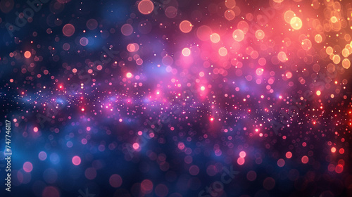 Purple particals lights background for graphics use. Created with Ai