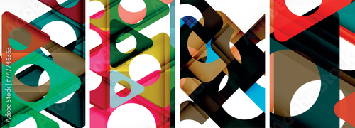 Abstract background set, showcasing a dynamic interplay of triangles. Fusion of modern design and geometric allure