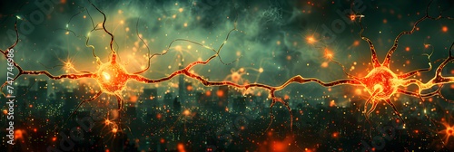  Neurons under strong magnification neural networ, Colorful music notes against dark background 