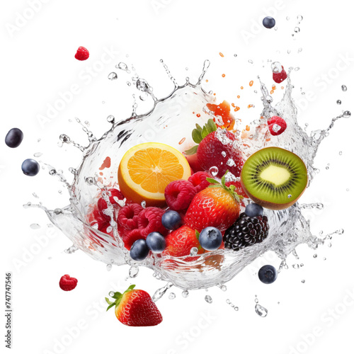 Splash effect of fresh fruits  ai generated 