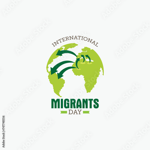 International migrants day vector illustration. International migrants day themes design concept with flat style vector illustration. Suitable for greeting card, poster and banner.