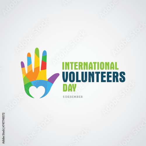 International volunteer day vector illustration. Volunteer Day themes design concept with flat style vector illustration. Suitable for greeting card, poster and banner. Suitable for business asset de
