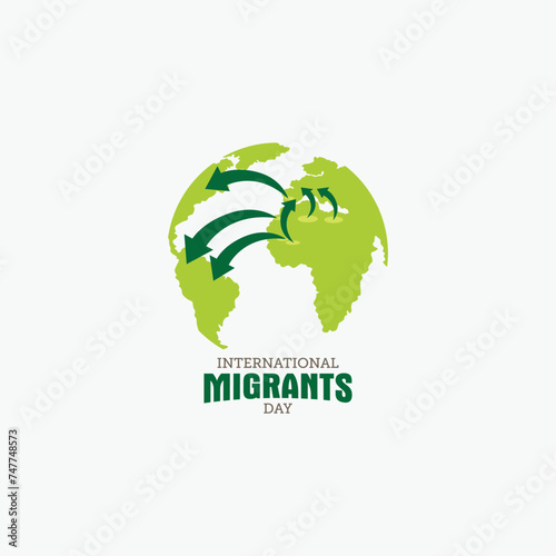 International migrants day vector illustration. International migrants day themes design concept with flat style vector illustration. Suitable for greeting card, poster and banner.