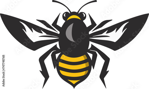 illustration of a bee, bee vector logo template