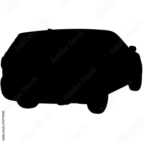 A silhouette of a modern crossover automobile