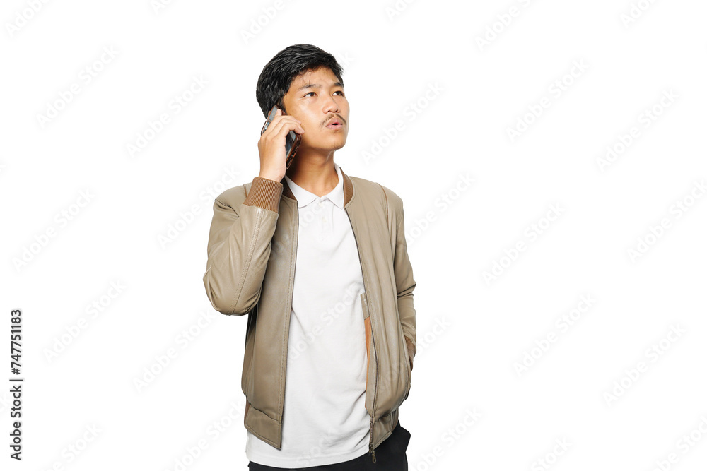Portrait a boy wearing jacket with expression Portrait a boy wearing jacket with expression