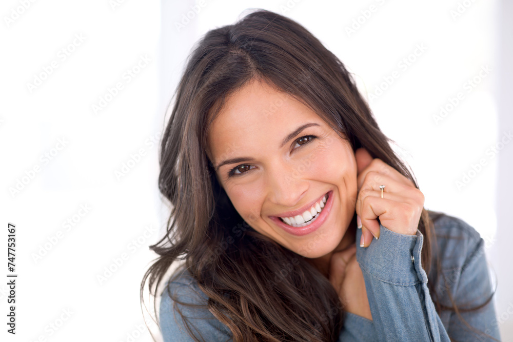 House, natural skincare or portrait of happy woman with healthy face, wellness or beauty results. Relax, lady and confident female person with smile, glow or smooth skin with cosmetic dermatology House, natural skincare or portrait of happy woman with healthy face, wellness or beauty results. Relax, lady and confident female person with smile, glow or smooth skin with cosmetic dermatology