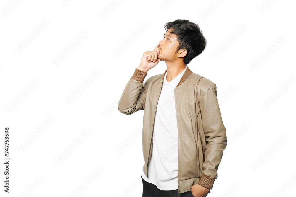 Portrait a boy wearing jacket with expression Portrait a boy wearing jacket with expression
