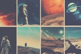 A collage of retro polaroid-style photos with space for caption