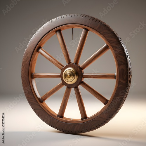 Wooden wheel element, farm, vintage, Generative Ai