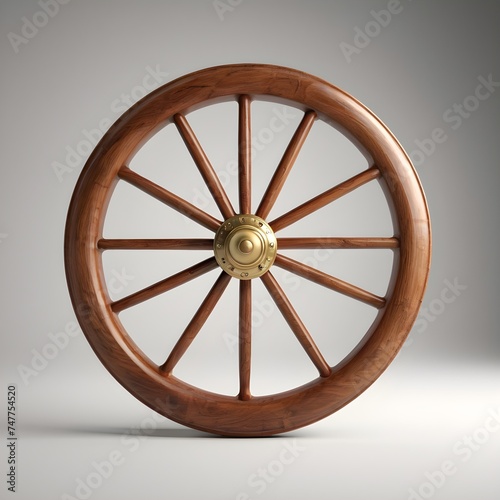 Wood wheel element, farm, Generative Ai