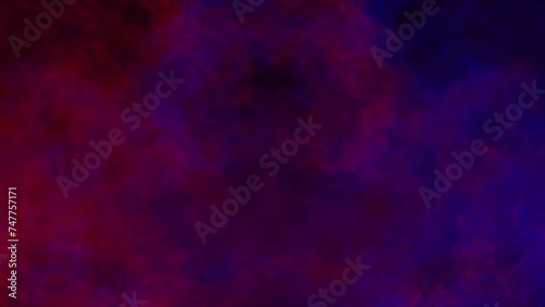 Smoke Red and Blue Color on dark abstract background. Intro overlay suitable for product background, slow motion.