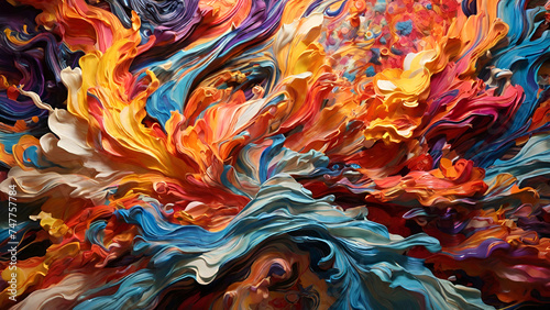 Abstract Fluid Color Waves Artistic Background