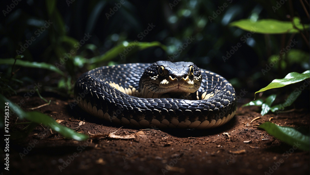 Fototapeta premium highly detailed king cobra