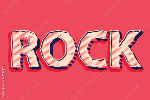 Rock With Line And Zigzag Text Effect