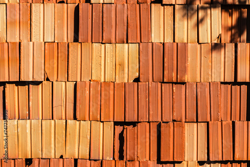Pattern of the Pile of hollow bricks in a building, in Brazil