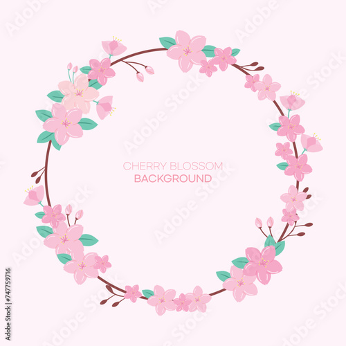Spring Banner Template Cherry Blossom Vector Design