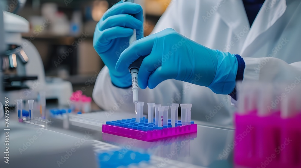 Doctor working with panel microplate for diseases diagnostic in the laboratory. Doctor working with panel microplate for diseases diagnostic in the laboratory.