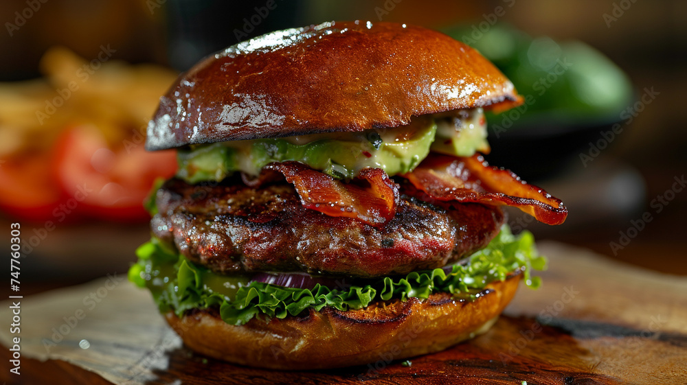 Burger on plate Burger on plate
