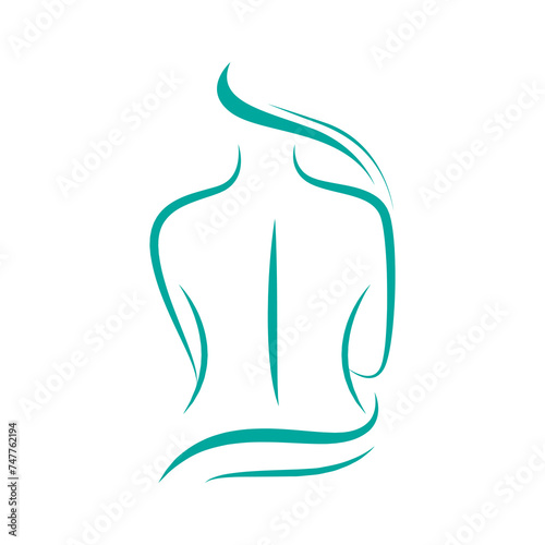 beauty body treatment line art logo design