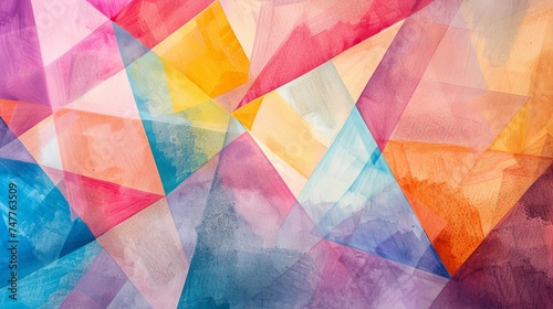 Soft Pastel Geometric Abstraction with Delicate Transitions and Hues 