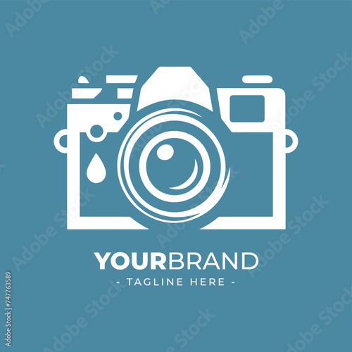 Camera logo vector illustration template