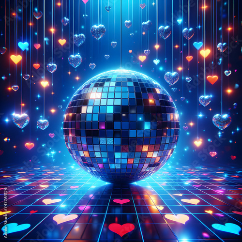 disco ball background. , light, music, disco ball, club, dance, sphere, nightclub, night, bright, celebration, discoball, reflection, Ai generated 
