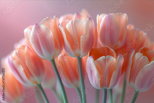 Bouquet of pink tulips