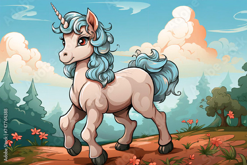Cartoon picture of a unicorn