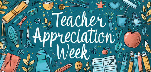 Teacher Appreciation Week, Educational tools border denotes teaching essentials
 photo