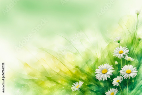 Art background with transparent x-ray flowers daisies.