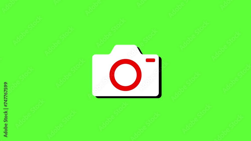 4K motion graphics animation of camera take shot icon on chroma key green screen background. 4K motion graphics animation of camera take shot icon on chroma key green screen background.