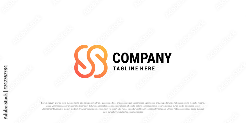 Fototapeta premium connecting Letter S Logo, abstract tech business logo icon company