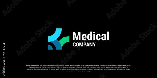 Medical logotype Cross plus logo icon design template elements. 