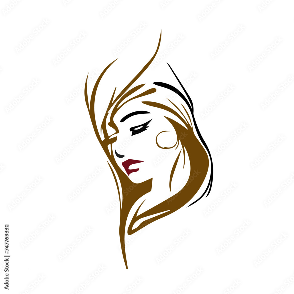 Beauty Salon Logo, Women face, hair salon logo vector. Beauty Salon Logo, Women face, hair salon logo vector.