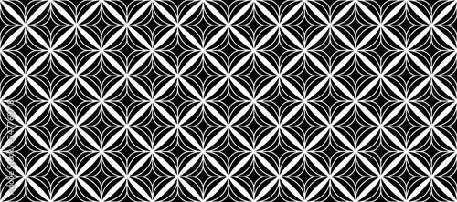 Seamless black and white tile pattern. Decorative ceramic mosaic wallpaper. Abstract geometric repeating decor for floor, wall, kitchen, bath, print. Simple ornamental backdrop. Vector texture