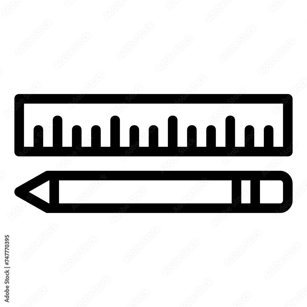 pencil and ruler icon pencil and ruler icon