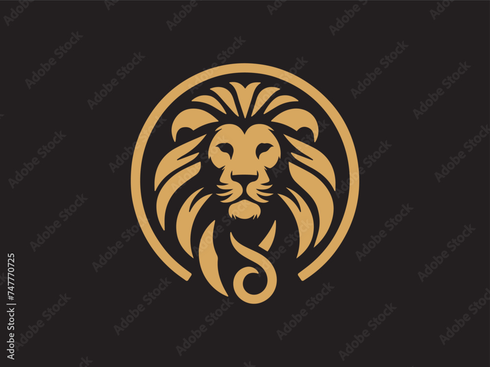 Lion logo design vector template. lion head logo design icon vector illustration
