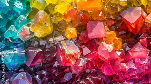 Different colored rocks arranged next to each other in a varied array