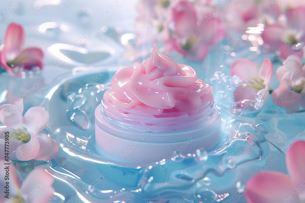 Facial attractive skin care cream. Skincare treatment products: cosmetic lotion, skincare naked gel, oil, pipette with cc cream serum and fresh jar pot Facial attractive skin care cream. Skincare treatment products: cosmetic lotion, skincare naked gel, oil, pipette with cc cream serum and fresh jar pot