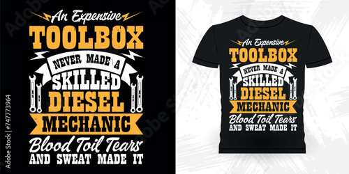 Funny Engineer Retro Vintage Mechanic T-shirt Design