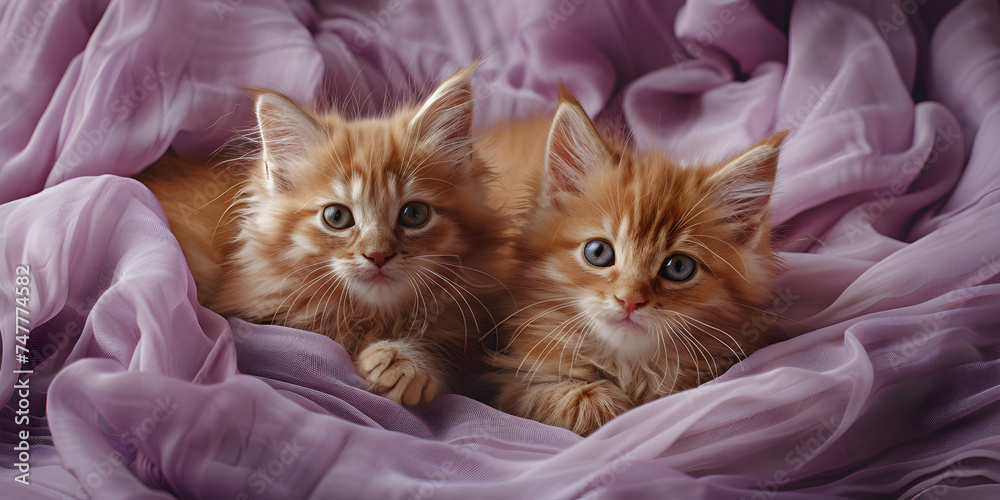 Adorable Kittens Embrace Love in a Romantic Valentine's Day Setting.