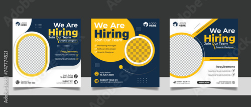 Social media post job vacancy banner template