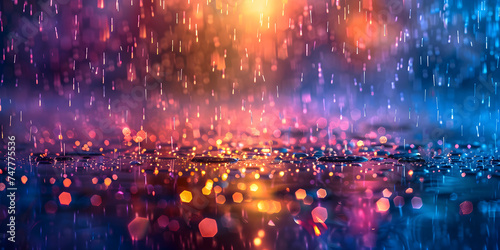 Colorful lights of the night city through Raindrops in Holiday Lights.