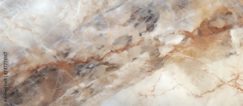 A detailed look at a smooth, polished marble surface, showcasing intricate veining patterns and subtle variations in color and texture. The light reflects off the surface,
